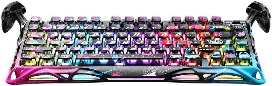 Клавіатура магнітна GravaStar Mercury V75 Pro 80keys, Magnetic Jade Gaming, 8K, USB-A, RGB, Neon Graffiti (GSV75PRO_U_CG_BLK) [114393]