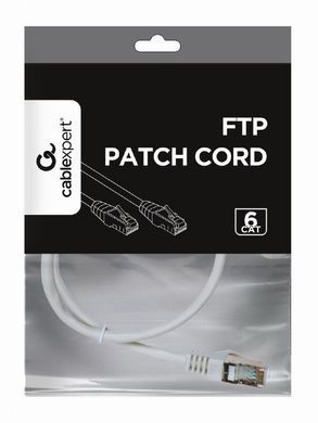 Патч-корд Cablexpert FTP, литий, 50u "штекер із засувкою, 0.5 м, білий (PP6-0.5M/W) [610161]