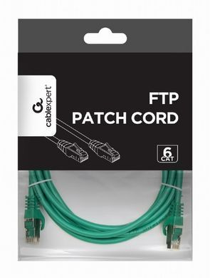 Патч-корд Cablexpert FTP, cat.6, літий, 50u "штекер із засувкою, 3 м, зелений (PP6-3M/G) [610088]