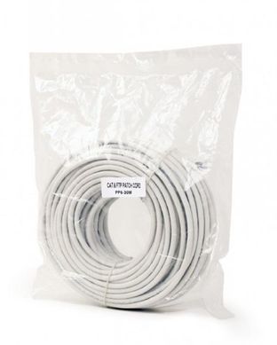 Патч-корд Cablexpert FTP, литий, 50u штекер із засувкою, 30м, сірий (PP6-30M) [619235]
