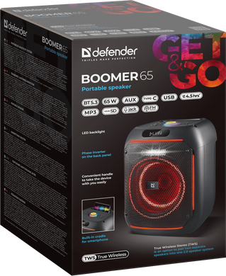 Портативна акустика Defender Beatbox 65 65Вт Black (65265) [203973]