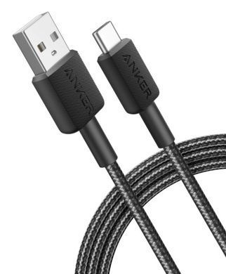 Кабель Anker 322 USB-A to USB-C - 0.9m Nylon Black (A81H5G11) [202008]