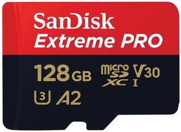 Карта пам'яті SanDisk microSD 128GB C10 UHS-I U3 R200/W90MB/s Extreme Pro V30 + SD (SDSQXCD-128G-GN6MA) [109474]