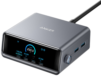 Мережевий зарядний пристрій Anker GaNPrime Charger - 250W, 4xUSB-C PD & 2xUSB-A Black (A2345341) [202796]