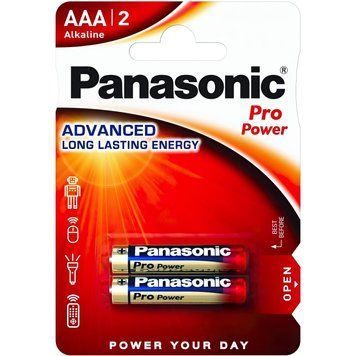 Батарейка AAA, 1.5V, PRO POWER лужна, Panasonic, блістер, 2 шт (LR03XEG/2BP) [404838]