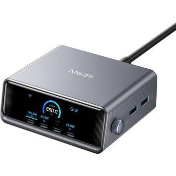 Мережевий зарядний пристрій Anker GaNPrime 250W 4xUSB-C PD, 2xUSB-A Black (A2345341) [618378]