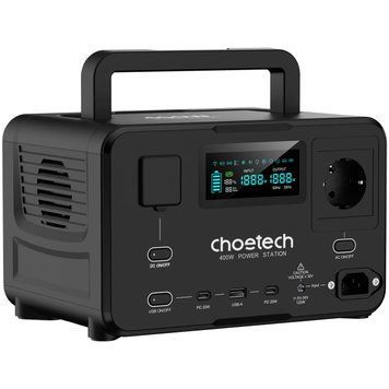 Зарядна станція Choetech BS007 400Вт (256Вт/г) AC,LiFePo4,MPPT,UPS (BS007-EU-BK) [405414]