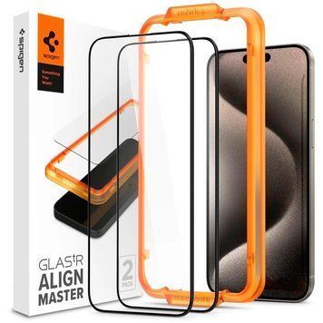Захисне скло Spigen Glas.tR AlignMaster FC для Apple iPhone 15, Black, 2шт (AGL06906) [600659]