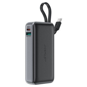 Зовнішній акумулятор ACEFAST M7 PD30W power bank with cable 10000mAh, Black (6974316283379) [805556]
