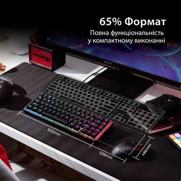 Клавіатура HyperX Origins 2 65 HX Red USB Black (B4QS3AA) [619014]