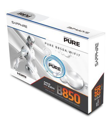 Материнcька плата SAPPHIRE PURE B850A WIFI7 sAM5 B850 4xDDR5 M.2 HDMI DP Wi-Fi BT ATX білий (52123-11-40G) [113258]