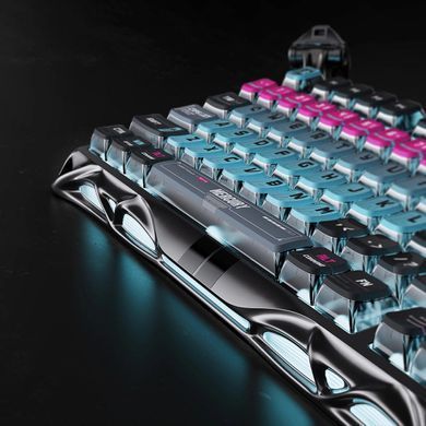 Клавіатура магнітна GravaStar Mercury V75 Pro 80keys, Magnetic Jade Gaming, 8K, USB-A, RGB, Cyberpunk (GSV75PRO_U_RM_EGRY) [114394]
