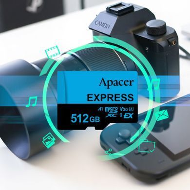 Карта пам'яті microSDXC (UHS-1 U3) Apacer Express 512Gb class 10 V30 A1 Read/Write:810/700 MB/sec (Compatible with Nintendo Switch 2) (AP512GMCEXG3X17-RA) [806418]