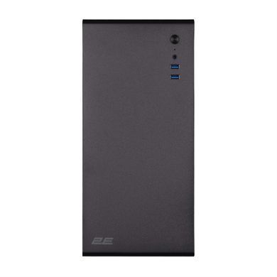 Корпус 2E Credo V200B без БЖ, 2xUSB3.0, 1x80мм, VGA 250мм, mATX, чорний (2E-V200B) [112405]