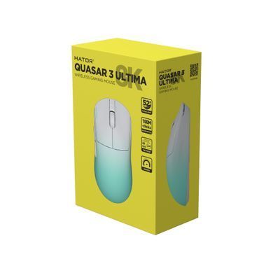 Миша бездротова Hator Quasar 3 Ultima 8K Wireless White/Mint (HTM761) [620043]