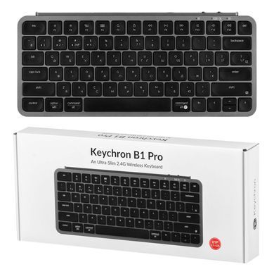 Клавіатура мембрана Keychron B1 Pro, USB/WL/BT, space gray (B1P-K1-UA) [103663]