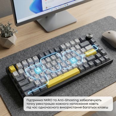 Клавіатура Ajazz AK820 Sea Salt Switch Black USB-C (AK820-SS-BGY) [619472]