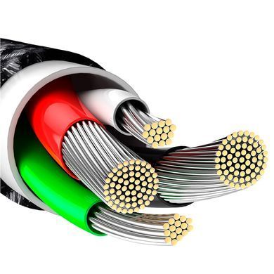 Кабель Baseus Tungsten Gold Fast Charging Data Cable USB to iP 2.4A 1m Black (CALWJ-01) [804367]