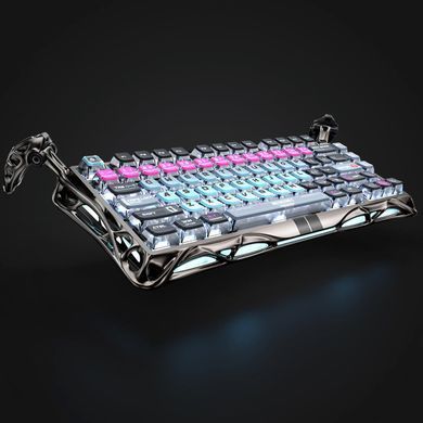 Клавіатура магнітна GravaStar Mercury V75 Pro 80keys, Magnetic Jade Gaming, 8K, USB-A, RGB, Cyberpunk (GSV75PRO_U_RM_EGRY) [114394]
