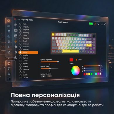 Клавіатура Ajazz AK820 Sea Salt Switch Black USB-C (AK820-SS-BGY) [619472]