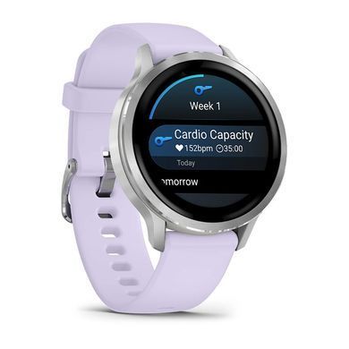Смарт-годинник Garmin Venu 4 41mm Silver Bezel with Periwinkle Silicone Band (010-03013-01) [619520]