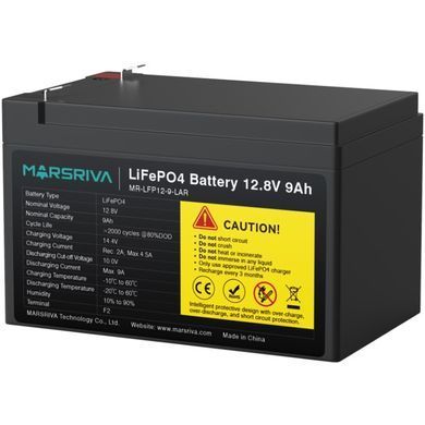 Акумуляторна батарея Marsriva 12.8V, 9.0A, літієва батарея (MR-LFP12-9-LAR) [404882]