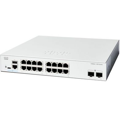 Комутатор Cisco Catalyst 1300 16xGE, 2x1G SFP (C1300-16T-2G) [105144]