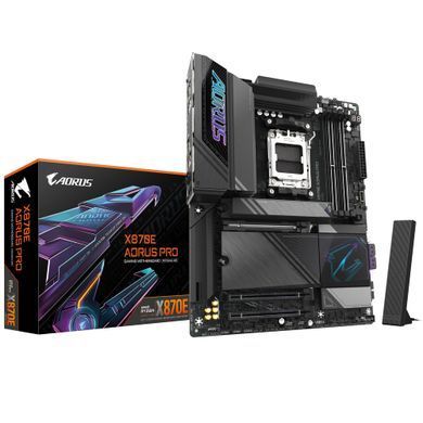 Материнська плата GIGABYTE X870E AORUS PRO sAM5 X870 4xDDR5 M.2 HDMI DP Wi-Fi BT ATX (X870E_AORUS_PRO) [111663]
