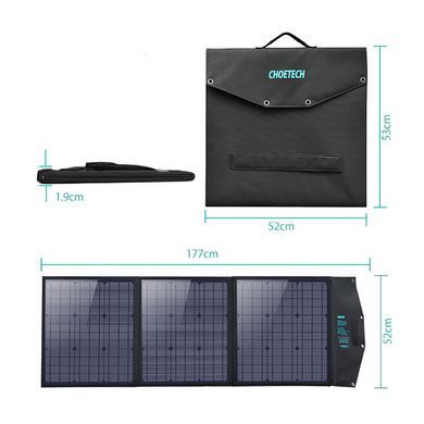 Сонячна панель Choetech 120W DC120W,1*USB QC3.0 18W,1*USB-C PD3.0 60W, 1xUSBA 12W (177x53см) (SC008) [401637]