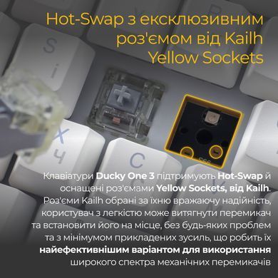 Клавіатура Ducky One 3 Cherry MX Brown RGB UA USB White (DKON2108ST-BUAPXPWWWSC1) [614123]