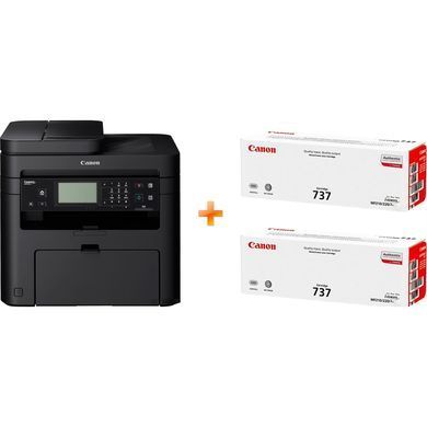 Багатофункційний пристрій А4 ч/б Canon i-SENSYS MF237w з Wi-Fi + 2 картриджа Canon 737 (1418C170AA) [615568]
