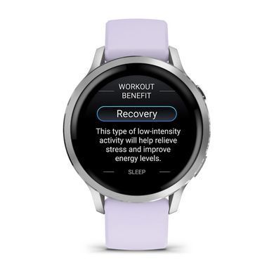 Смарт-годинник Garmin Venu 4 41mm Silver Bezel with Periwinkle Silicone Band (010-03013-01) [619520]
