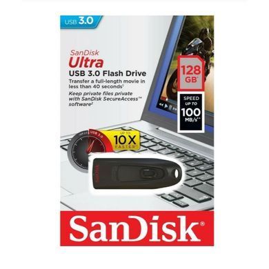 Флеш-накопичувач SanDisk USB 3.0 Ultra 128Gb (130Mb/s) Black (SDCZ48-128G-U46) [803055]