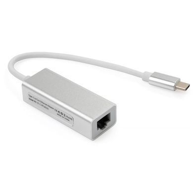 Адаптер Vinga USB Type-C - RJ-45 (M/F) Silver (VCPATC2GBLNS) [604069]