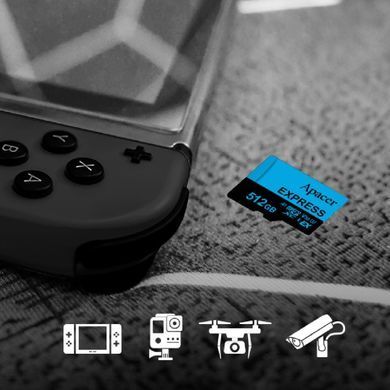 Карта пам'яті microSDXC (UHS-1 U3) Apacer Express 512Gb class 10 V30 A1 Read/Write:810/700 MB/sec (Compatible with Nintendo Switch 2) (AP512GMCEXG3X17-RA) [806418]