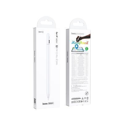Стилус HOCO GM112 Intelligent anti-lost active capacitive pen with digital display pad dedicated White (6942007634588) [802644]