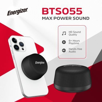 Акустична система 1.0 Energizer Bluetooth 5.3 5W + Wireless bypass Charging магнітна зарядка 10W (BTS055) [404800]