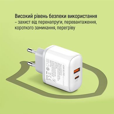 Мережевий зарядний пристрій ColorWay Power Delivery Port PPS USB (Type-C PD + USB QC3.0) (45W) White (CW-CHS042PD-WT) [618165]