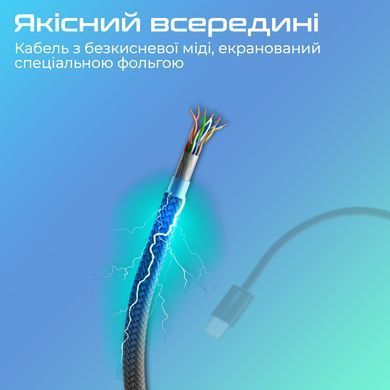 Кабель Promate EcoLine-Ci120 USB Type-C - Lightning (M/M), 3 A, 27 W, 1.2 м, Black (ecoline-ci120.black) [604295]