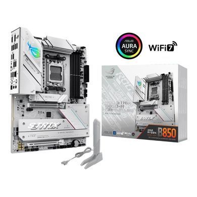 Материнcька плата ASUS ROG STRIX B850-A GAMING WIFI sAM5 B850 4xDDR5 M.2 HDMI DP Wi-Fi BT ATX білий (90MB1J50-M0EAY0) [109165]