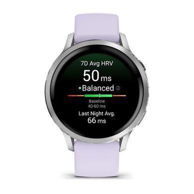 Смарт-годинник Garmin Venu 4 41mm Silver Bezel with Periwinkle Silicone Band (010-03013-01) [619520]