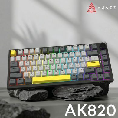 Клавіатура Ajazz AK820 Sea Salt Switch Black USB-C (AK820-SS-BGY) [619472]