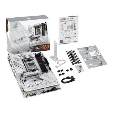 Материнcька плата ASUS ROG STRIX B850-A GAMING WIFI sAM5 B850 4xDDR5 M.2 HDMI DP Wi-Fi BT ATX білий (90MB1J50-M0EAY0) [109165]