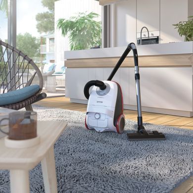Пилосос Gorenje мішковий, 700Вт, 3л, HEPA, щітка Xpand Zone, телескоп, червоний (VCEA21GPLW) [105575]