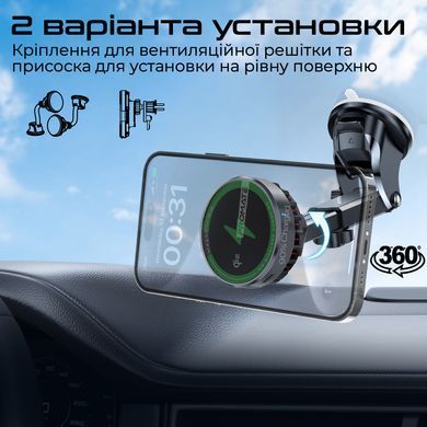 Бездротовий зарядний пристрій Promate MagSafe Black (magchill-qi2) [603338]