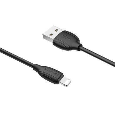 Кабель BOROFONE BX19 USB to iP 2.4A, 1m, PVC, TPE connectors, Black (6931474701756) [805232]