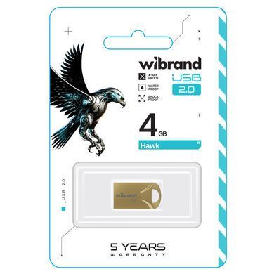 Флеш-накопичувач Wibrand USB 2.0 Hawk 4Gb Gold (WI2.0/HA4M1G) [802998]