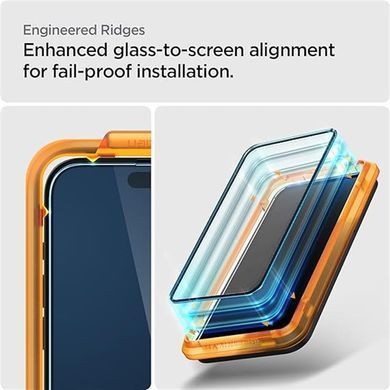 Захисне скло Spigen Glas.tR AlignMaster FC для Apple iPhone 15, Black, 2шт (AGL06906) [600659]