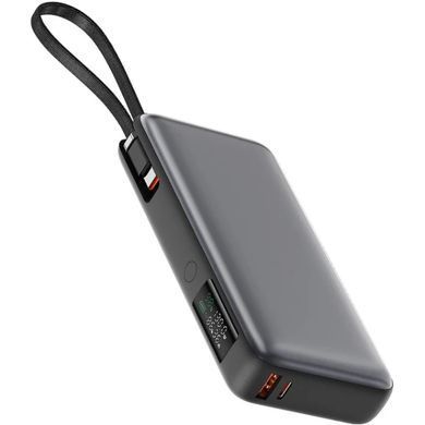 УМБ Acefast 20000mAh 130W PD,QC3.0 USB-A+USB-C In/Out,built-in cable M22 Gray (6974316283904) [403528]