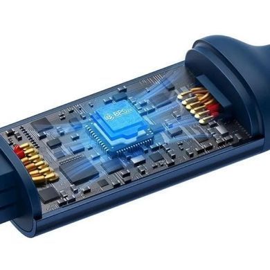 Кабель Baseus Bright Mirror 2 Series Retractable 3-in-1 Fast Charging Data Cable Type-C to M+L+C 100W 1.1m Blue (CAMJ010203) [802610]